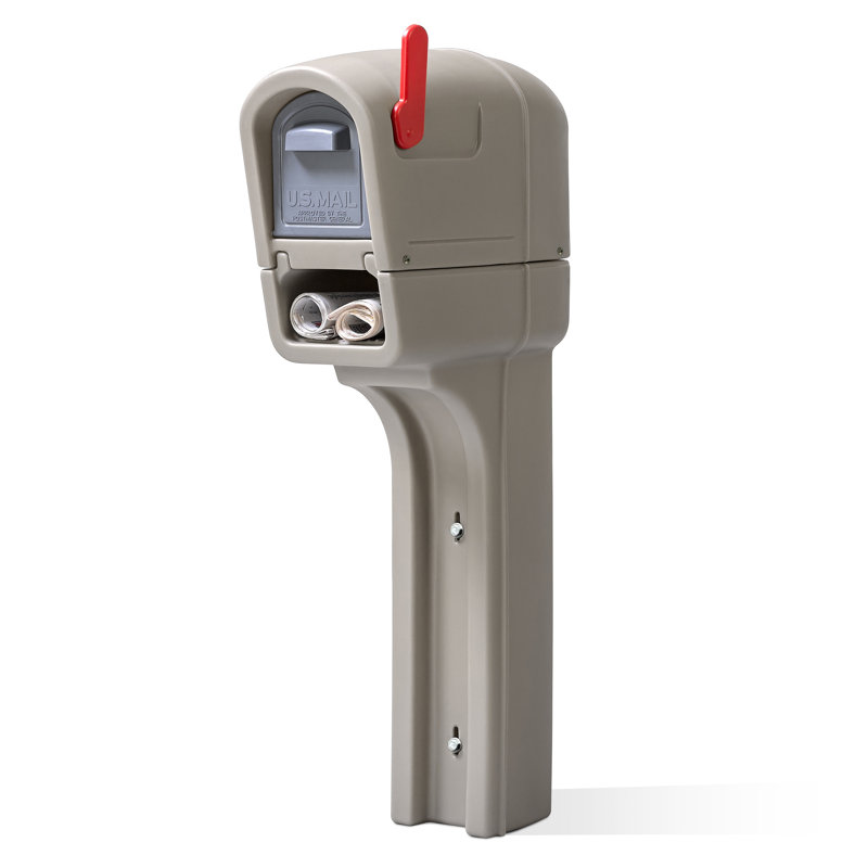 Step2 MailMaster Plus Post Mounted Mailbox, Stone Gray
