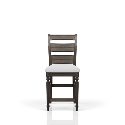Tabouret de comptoir chocolat noir avec dossier en échelle ergonomique rembourré pour une meilleure posture et un style classique