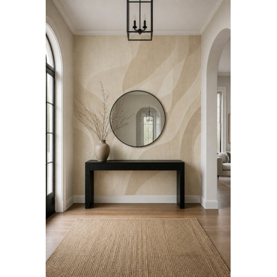 Beige Wallpaper Abstract Organic Curves Wall Mural