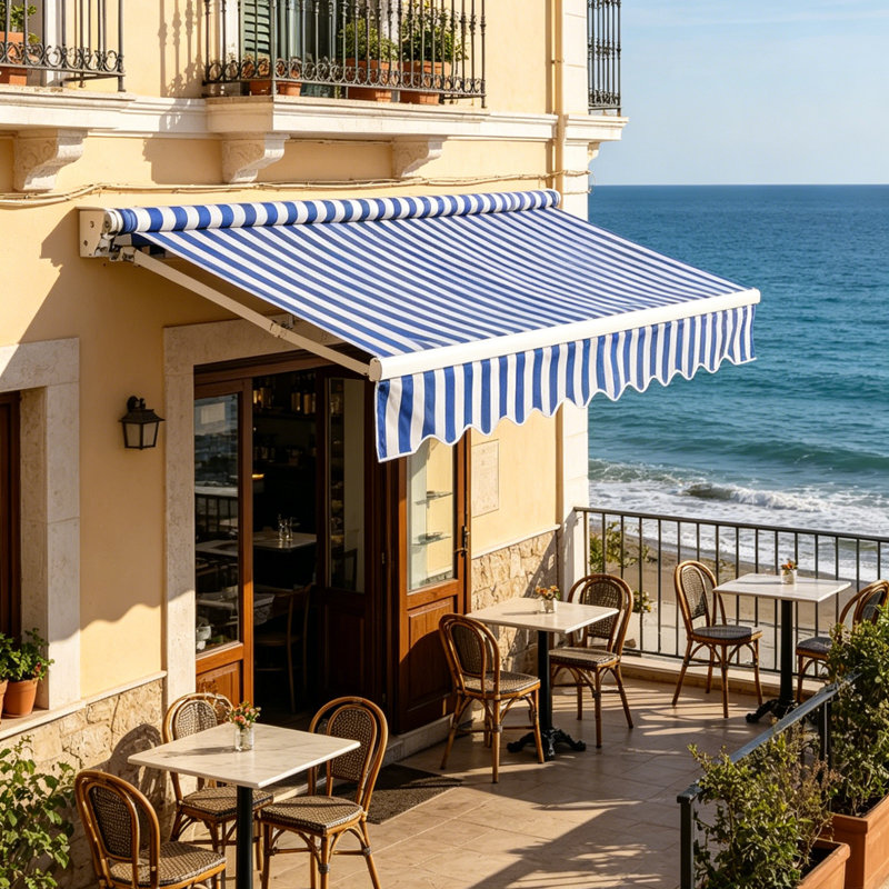 Garden Sanctuary 350 cm W x 300 cm D Polyester Retractable Freestanding Awning