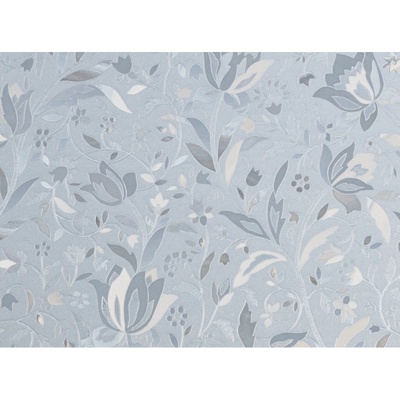 Adhésif décoratif pour porte de fenêtre à motif floral, H 47 po x l 24 po