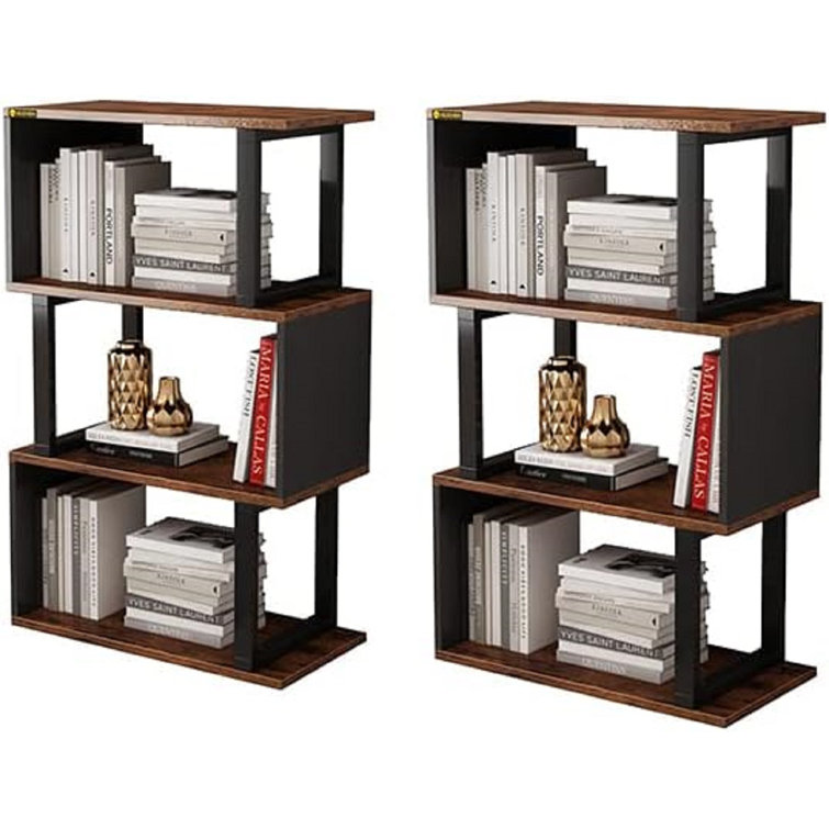 Geometric Bookshelf,5-Tier Unique Bookcase,72.8" Tall Black Modern Book Shelf,Corner Storage Shelves For CDs/Books/Home Decor,Vertical Bookshelf Book Tower For Living Room, Bedroom $60 - View #11
