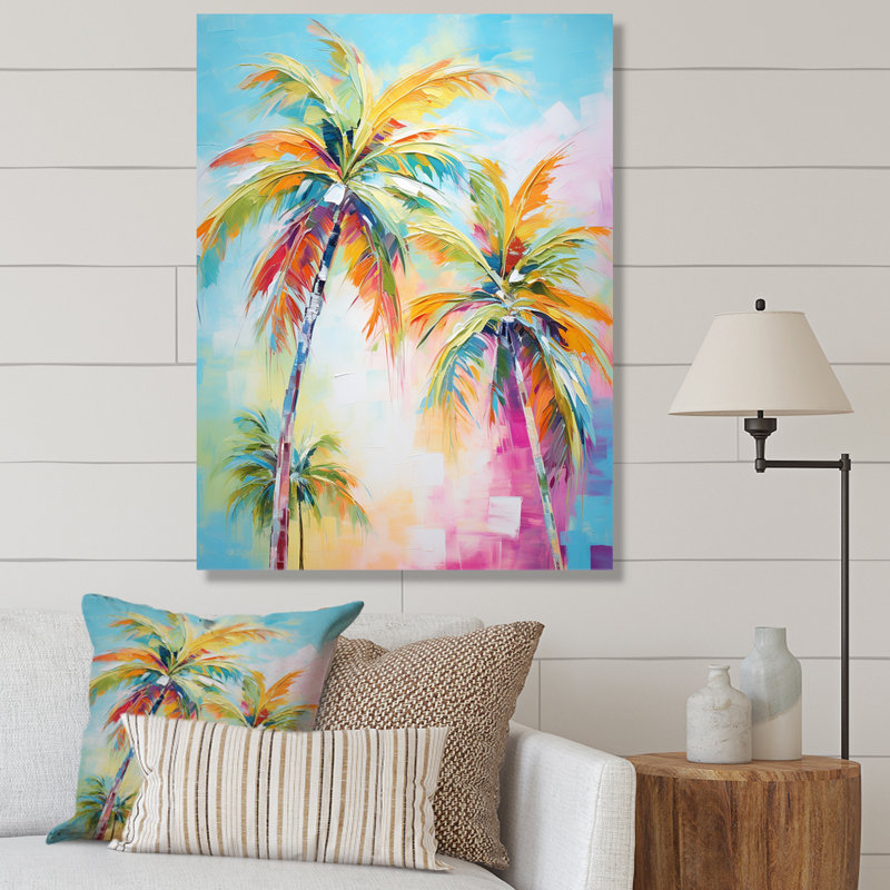 Kuerten Popart Palm Trees III Framed On Canvas Print, 32" H x 16" W x 1" D, Wrapped Canvas