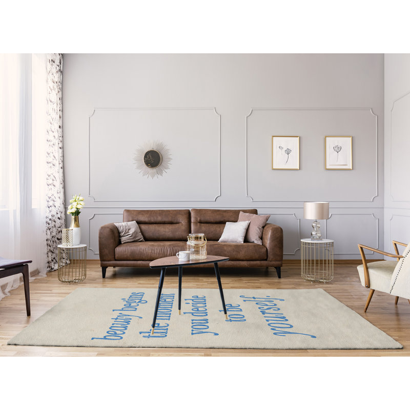 Tapis en poly-chenille à la main, Rectangle 5 pi x 7 pi