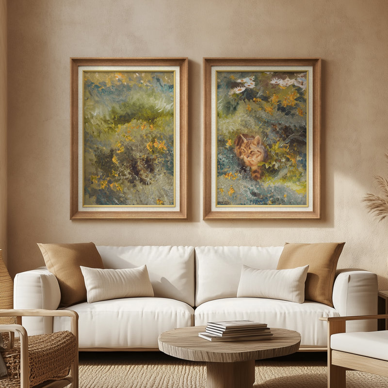 Ensemble de 2 œuvres d'art abstraites encadrées de qualité supérieure sur toile de qualité supérieure avec cadre de 26 po x 36 po