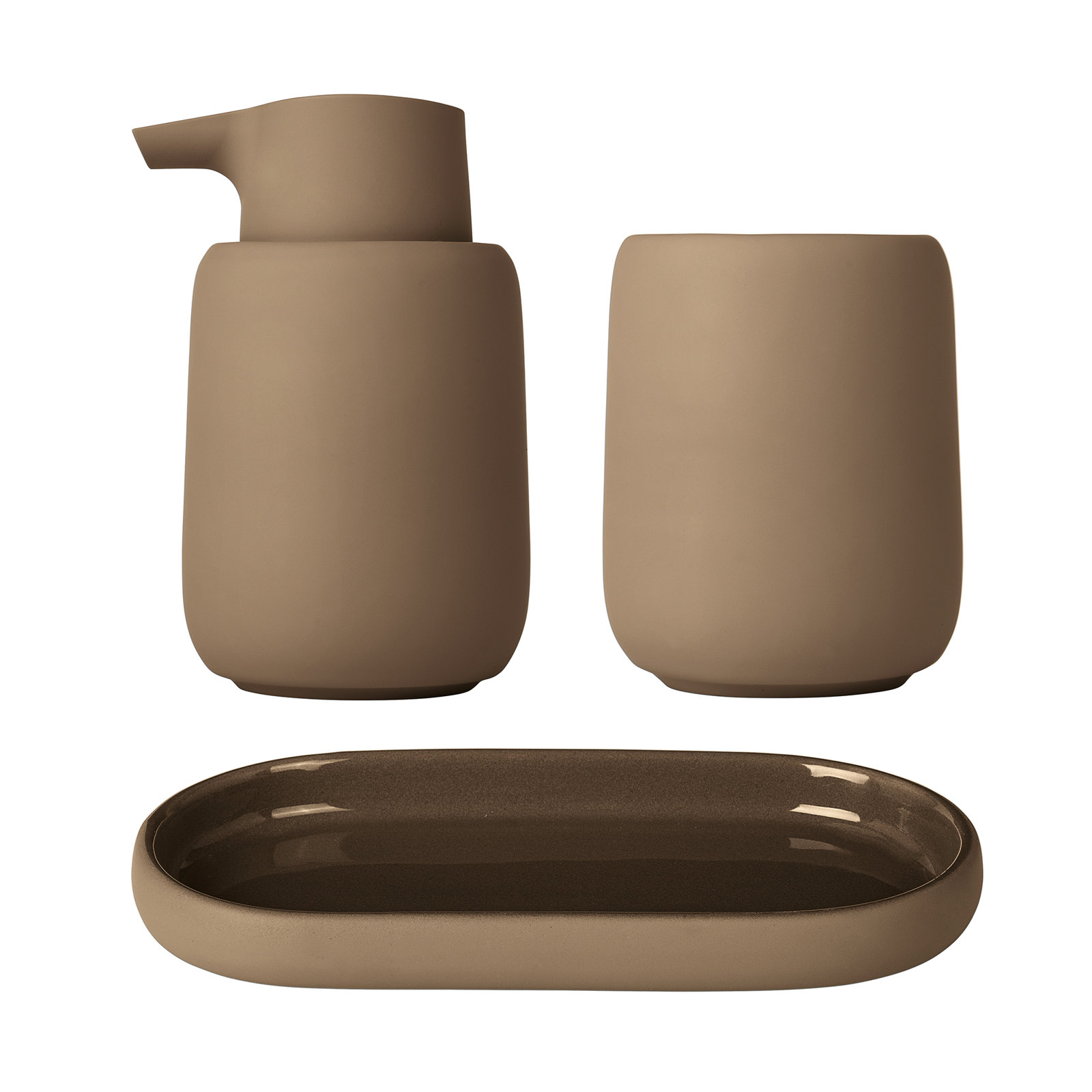 Sono Bathroom Accessory Set, Tan