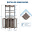Meuble à vin d'angle U9 avec éclairage DEL, haut meuble de rangement pour bouteilles, structure et étagères en tuyaux de fer, gris-659108730