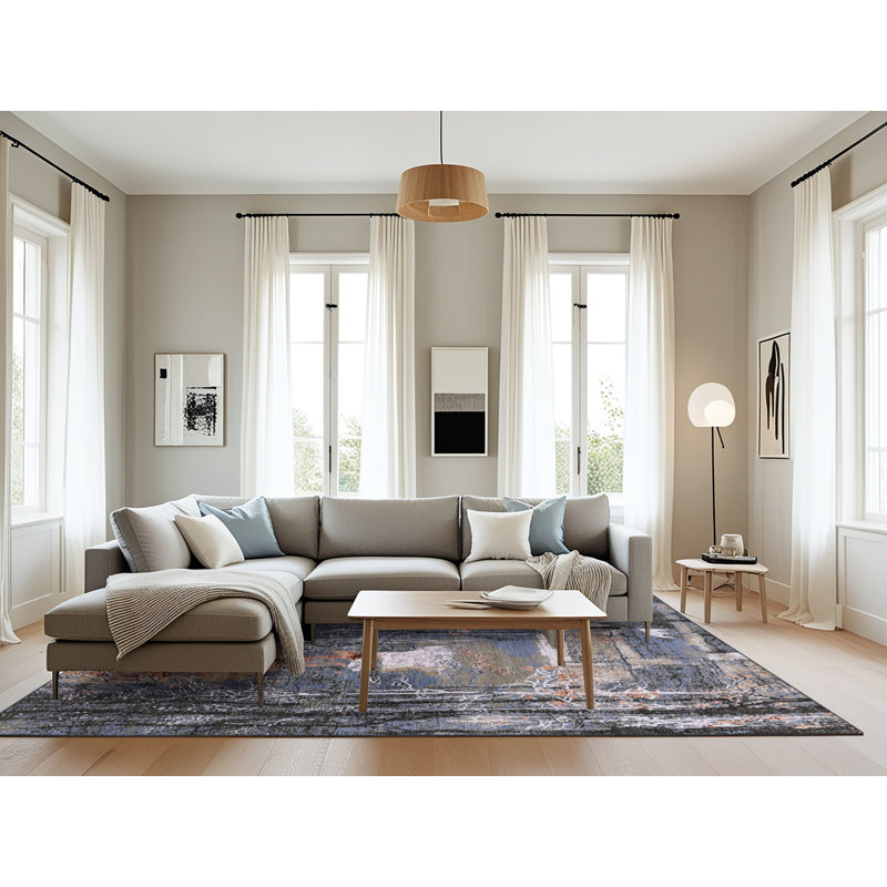Tapis bleu / rouge / noir Bradenville, Rectangle 8 pi x 10 pi