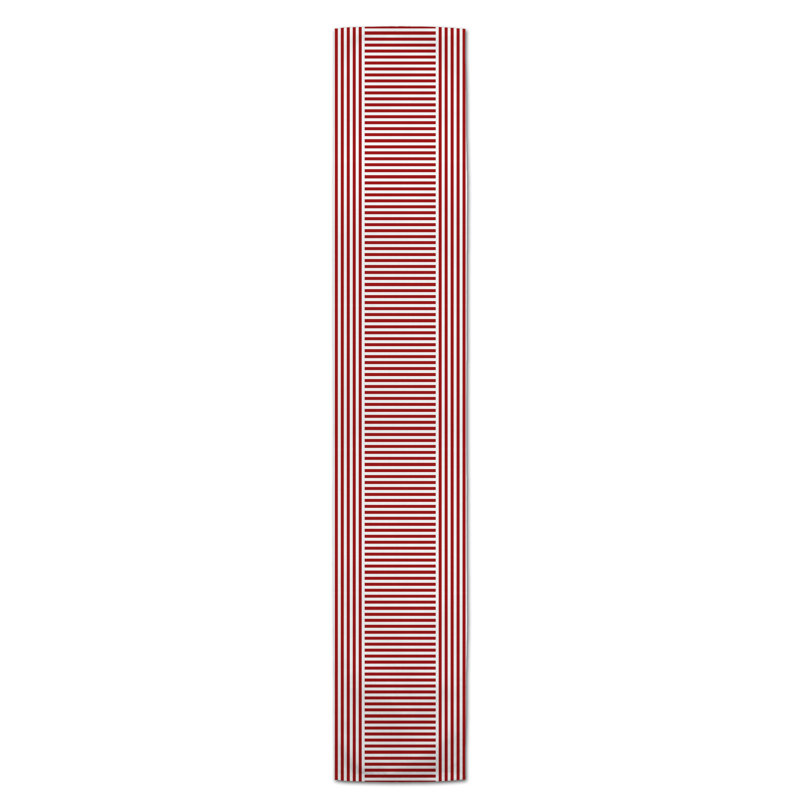 Askerby Roughhexagon Table Runner, 72" x 16", Red, Hovnan Patchwork Stripe