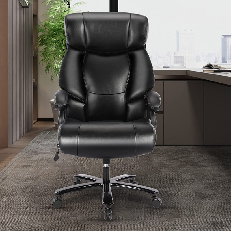 Chaise de bureau ergonomique en similicuir Lanyah, Noir