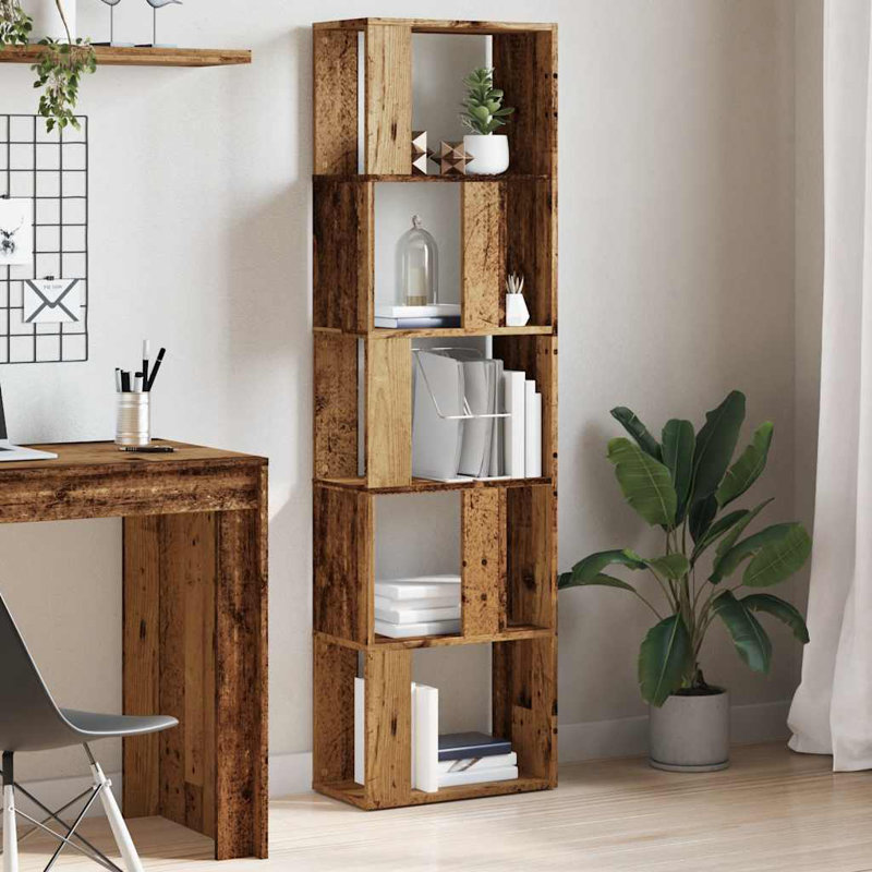 Dowitcher 159cm H x 45cm W Book Cabinet Bookcase, Old Wood