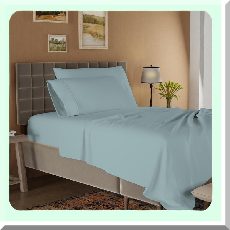 Aqua Blue 1500 Thread Count Luxury Pillowcase Set - Wrinkle, Fade, and Stain Resistant Pillowcases - 2-Piece Set, Aqua