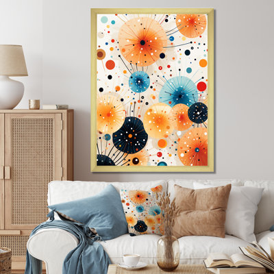 Feux d'artifice orange et bleu - Art mural