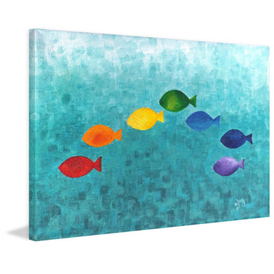 Puckett 'Rainbow Fish' Print on Wrapped Canvas