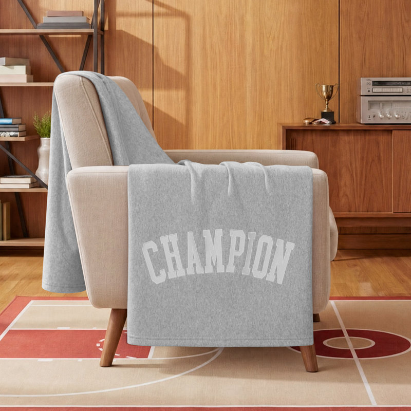 Jeté Champion avec revers en molleton, Gris