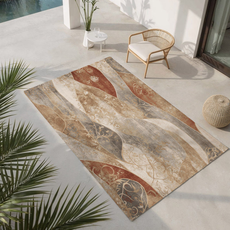 Fluid Mirage Indoor And Outdoor Area Rug, Rectangle 5' x 7'