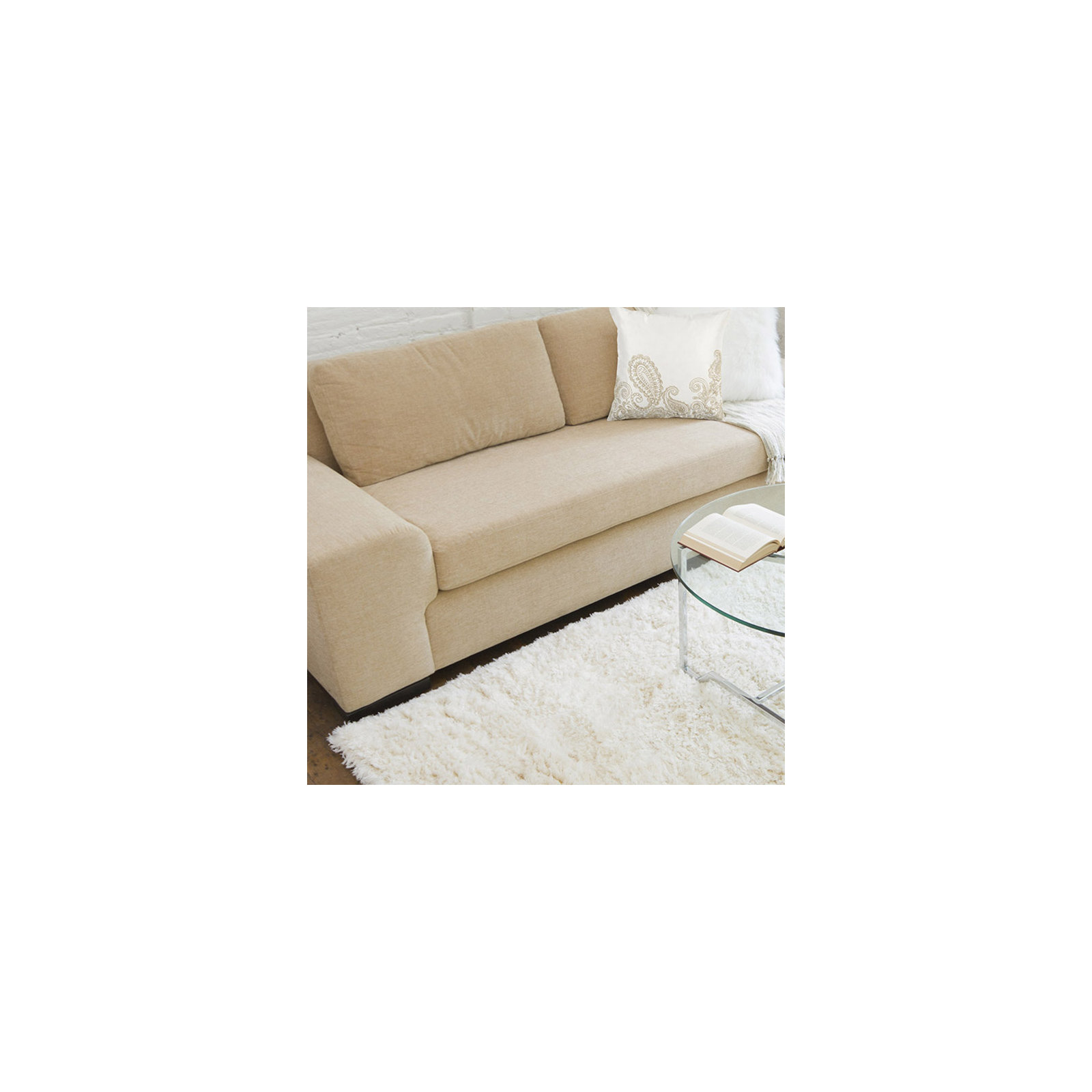 Zia Handmade Cream Rug, Rectangle 10' x 14'