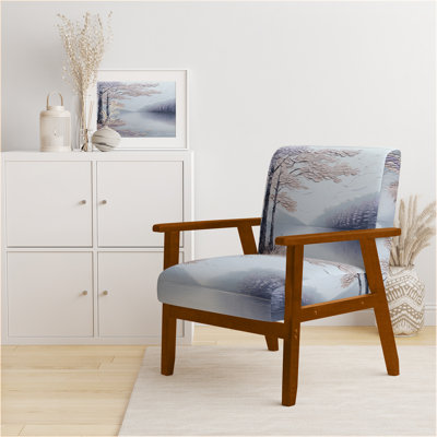 Chaise rembourrée River Forest - Fauteuil Quiet Lake with Blossoms