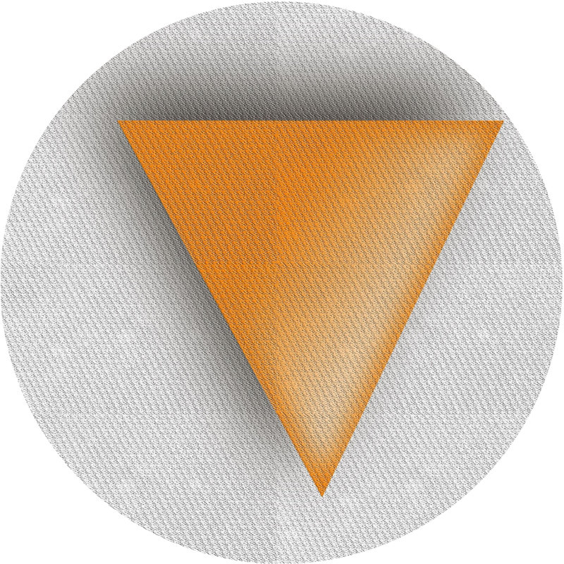 Tapis gris/zone orange à motifs, Rond 5 pi
