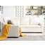 En forme de L avec canapé-lit, coin chenille beige, 5 lits dans le salon, confortable pour l'espace