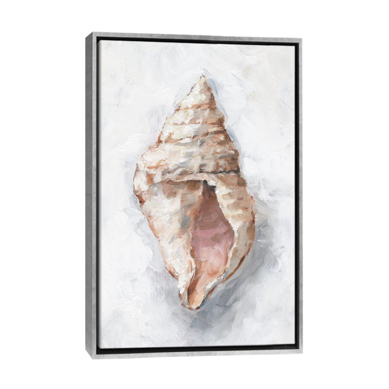 "White Shell Study III" par Ethan Harper, reproduction d’art, Pas de tapis, Toile avec cadre argenté
