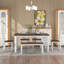 Ensemble de table de salle à manger de style rustique 6 pièces avec 4 chaises ergonomiques et un banc-2083040431-2083040428