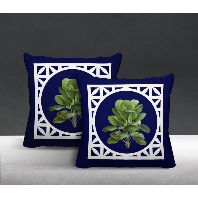Housse et insert de coussin carré intérieur / extérieur , L 17 po x H 17 po, Bleu marine