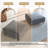 Upholstered Light Gray Square Corduroy Ottoman with Solid Wood Legs, Ottoman Modular Part For Sectional Sofa-1619641489