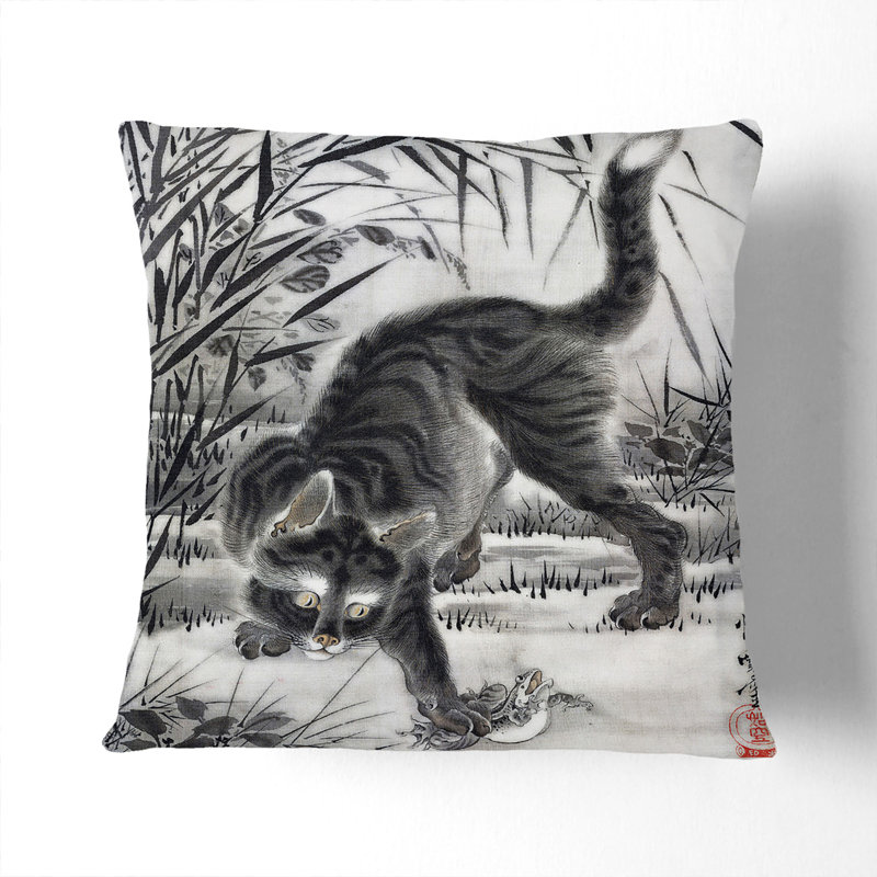Square Throw Cushion, 55cm H x 55cm W x 20cm D, Black