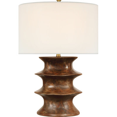 Eldin 29" Table Lamp in Smoked Umber with Linen Shade