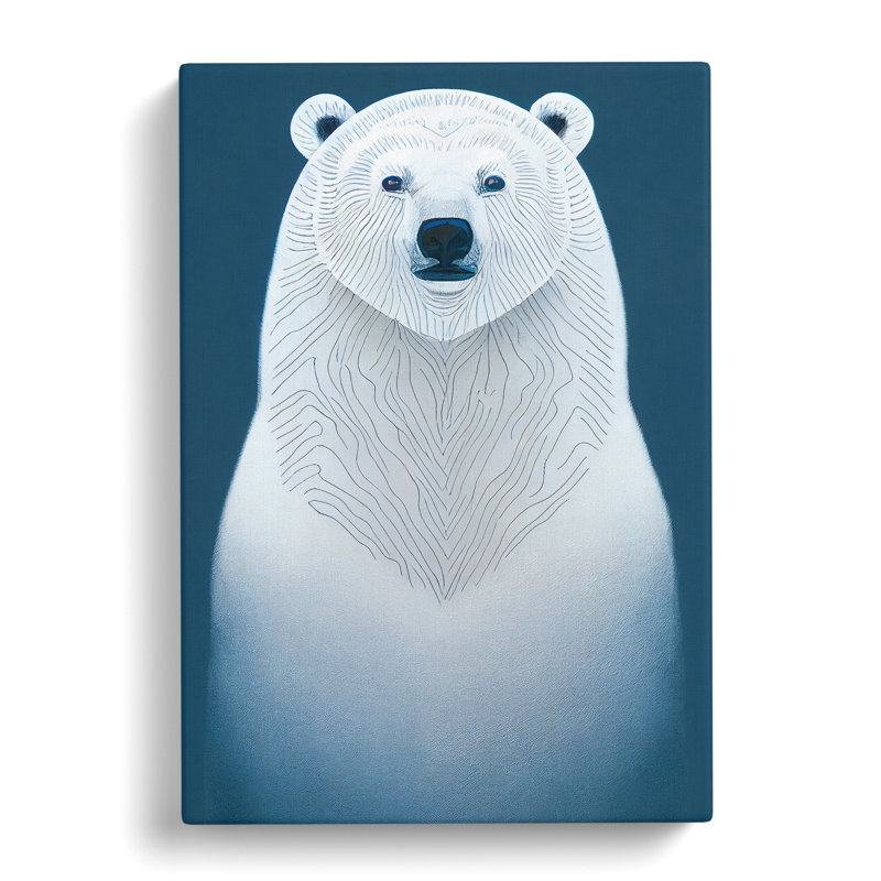 Parley Polar Bear - Wrapped Canvas, 50cm H x 35cm W x 3cm D