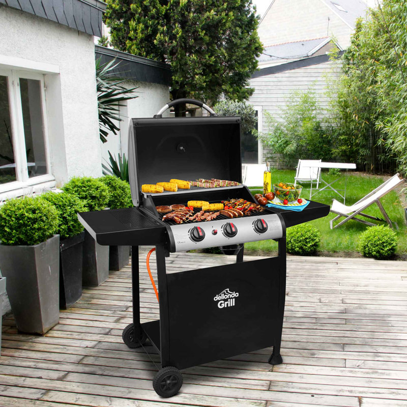 Dellonda 3 - Burner Countertop Liquid Propane 25591 BTU BTU Gas Grill
