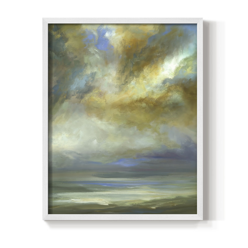 Breaking Clouds, reproduction encadrée - bois massif, H 11 po x l 9 po, Blanc