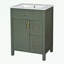 Meuble-lavabo de salle de bain avec lavabo en céramique, deux tiroirs et supports de rangement sur la porte-648173137