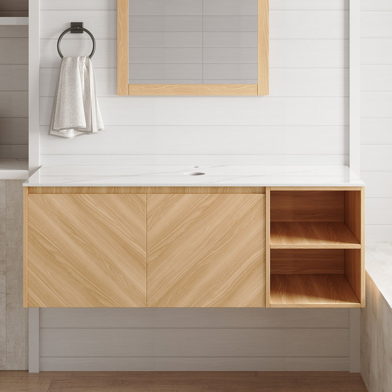 Meuble-lavabo mural Nature 48 po avec comptoir, sans lavabo, 48" Nature