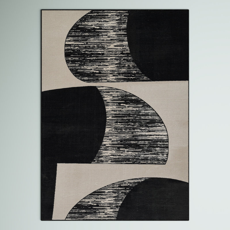 Tapis noir / ivoire Chanella, Rectangle 2 pi x 3 pi