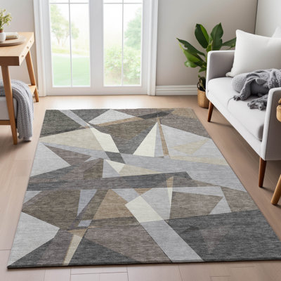Premium Machine Washable Harjo AMF1609 Geometric Rug