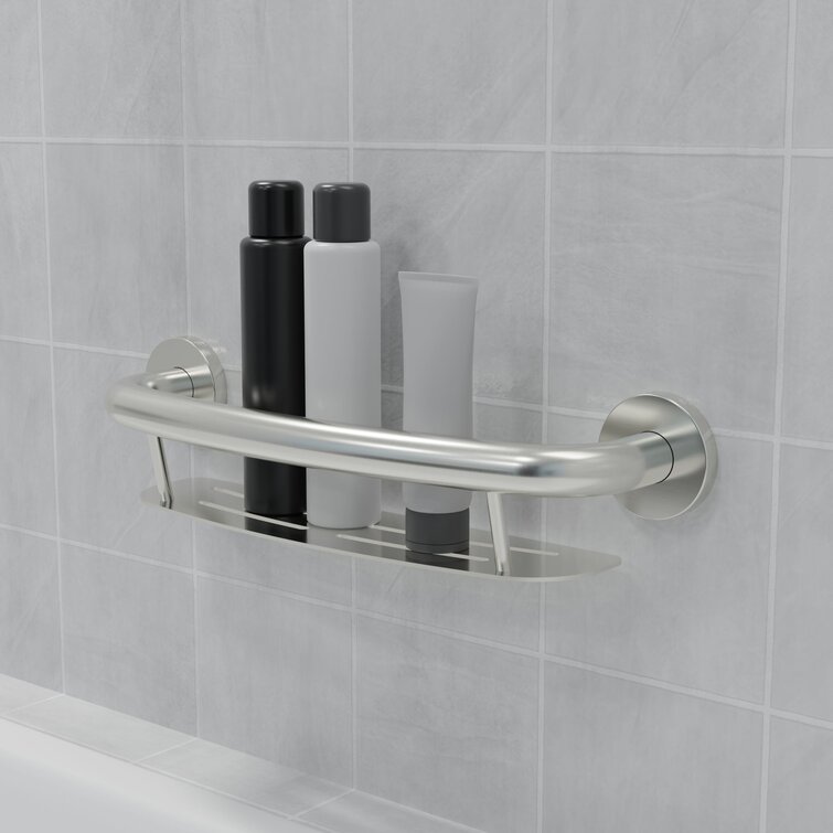 HealthCraft Products Plus Series Grab Bar - Toilet Paper Holder - Brushed Stainless Steel