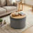 23.5" Wide Round Upholstered Ottoman With Storage-188440731
