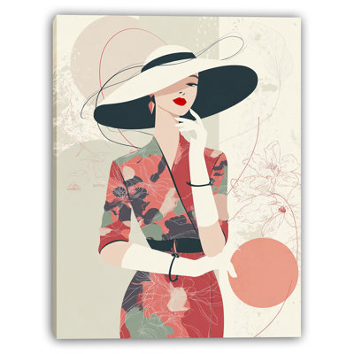 Art floral sur toile avec chapeau floral