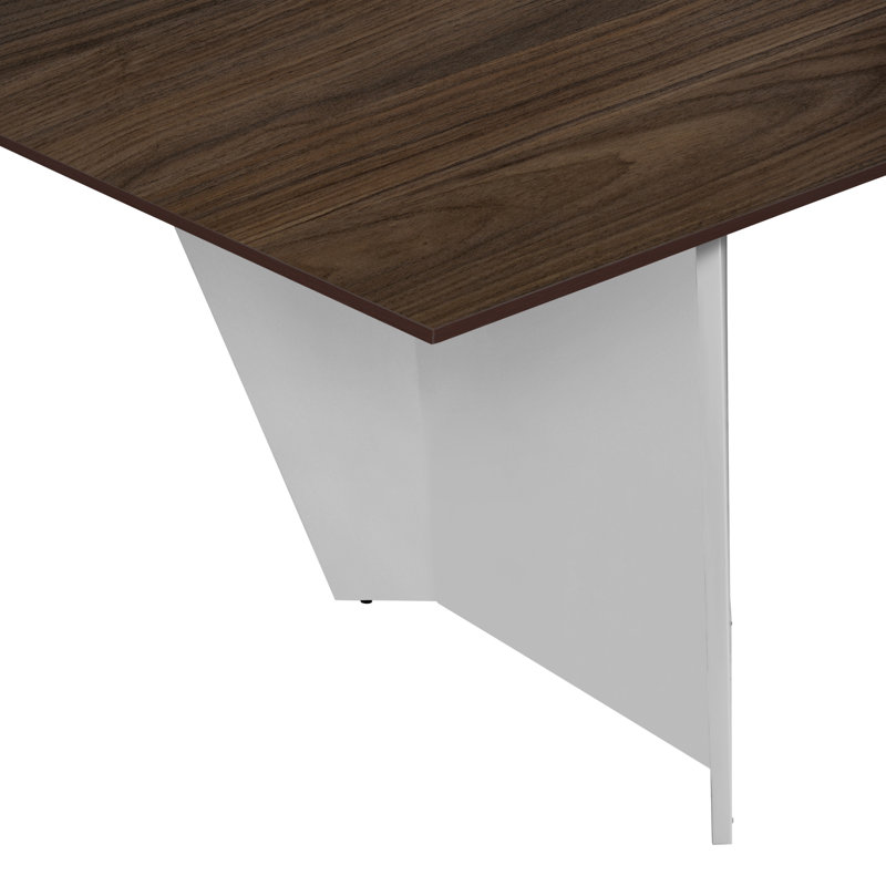Table de conférence Array avec œillets de puissance, H 29 po x L 96 po x l 48 po, Noyer naturel et blanc
