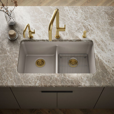 Cairn 34" L x 18" W Under-Mount Double-Equal Kitchen Sink