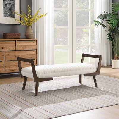 Banc Mid-Century, repose-pieds avec repose-pieds