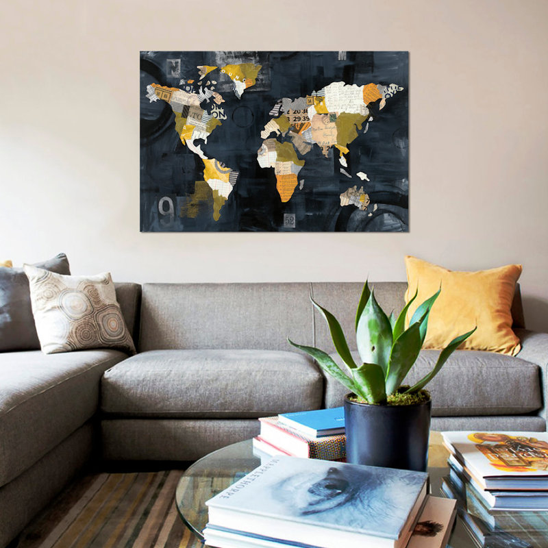 «Golden Worl» par Courtney Prahl - reproduction d'art sur toile tendue, H 12 po x l 18 po x P 1,5 po, Toile tendue