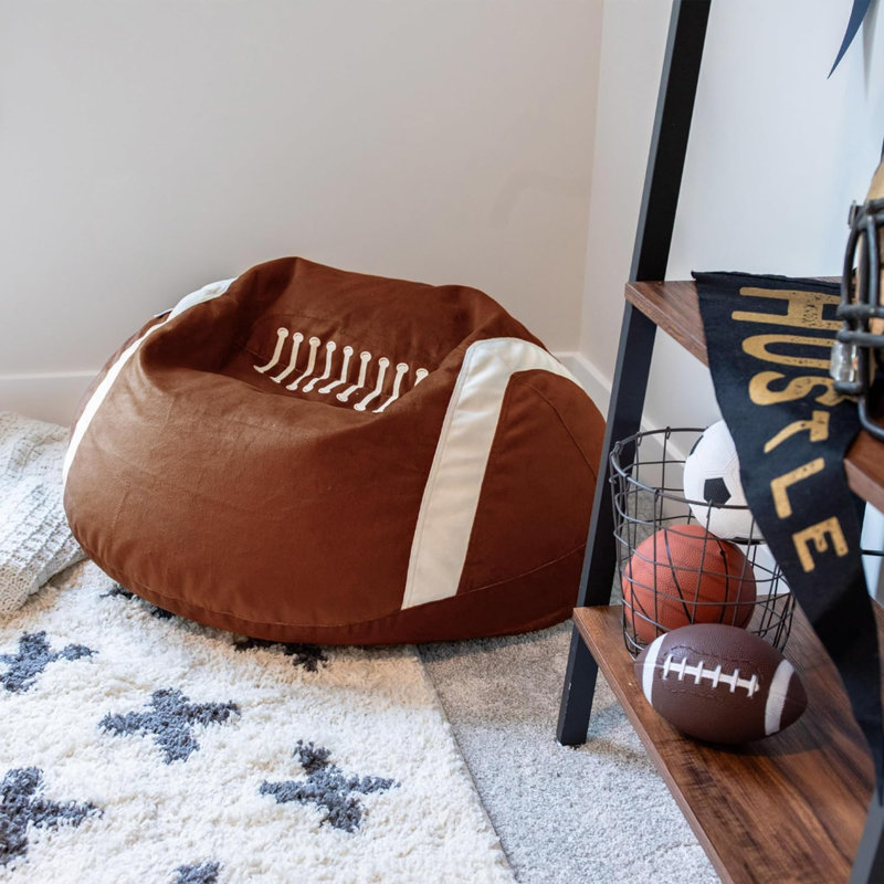 Fauteuil à billes Sports Ball, peluche de football, polyester doux, 2,5 pieds