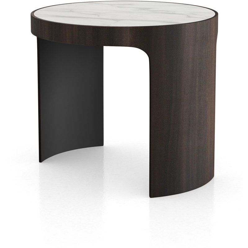 Oliver End Table, White Ceramic