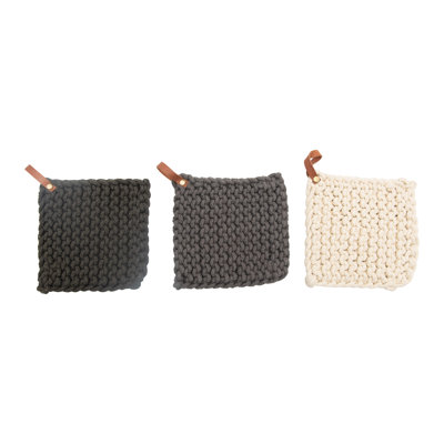 Creative Co-Op Cotton Potholder Set