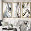 «Abstract Geode Marble Waves Grey», 3 pièces sur toile-611498185-611498194