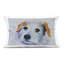 Coussin décoratif Bold Orange Dog on Blue, par Tatiana Roberts-121373327