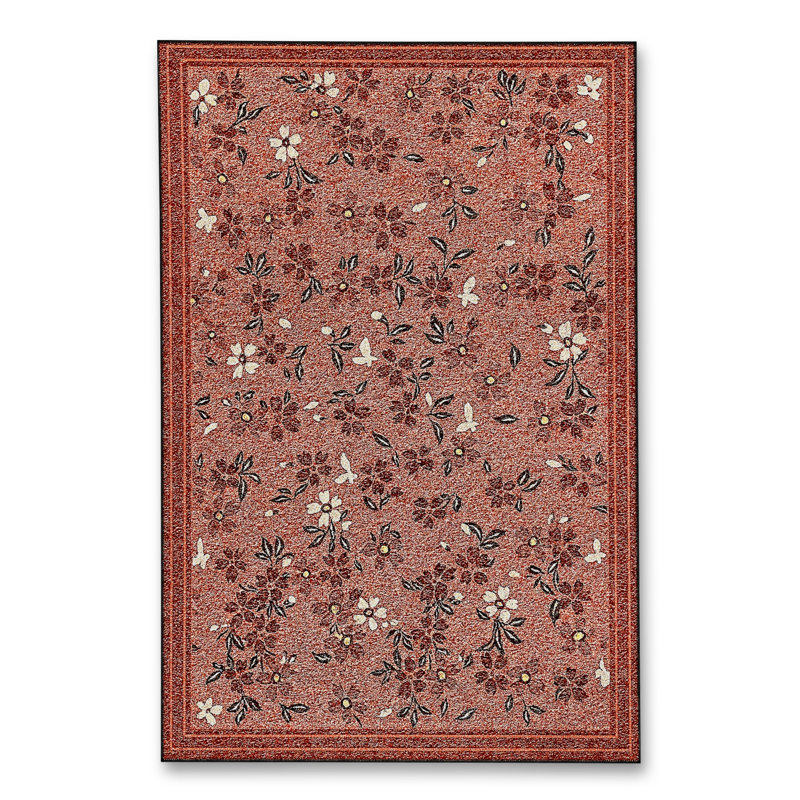 Tapis gris tissé à motif floral lavable Mosso, 2 pi 6 po x 4 pi 11 po